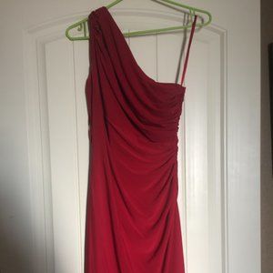 Ralph Lauren Red Midi 1Shoulder Formal dress